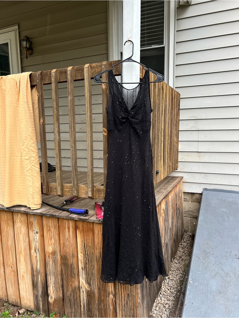 Anne Klein Black Beaded Sleeveless Dress